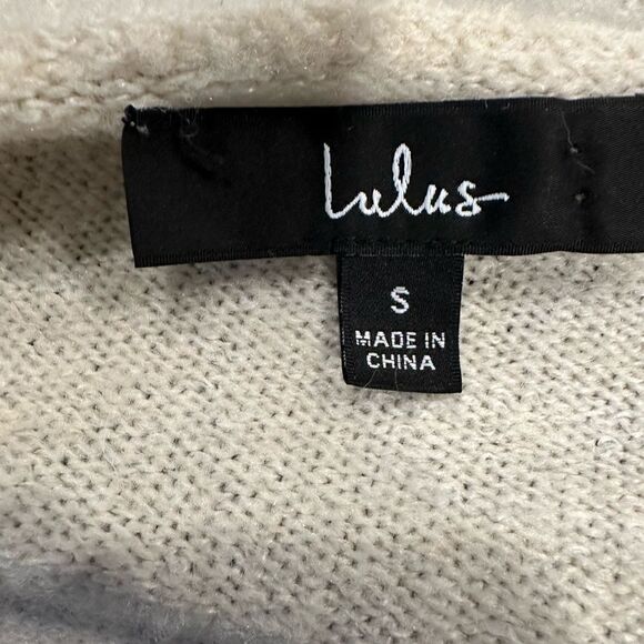 Lulus cream color block oversized knit sweater - Picture 4 of 4